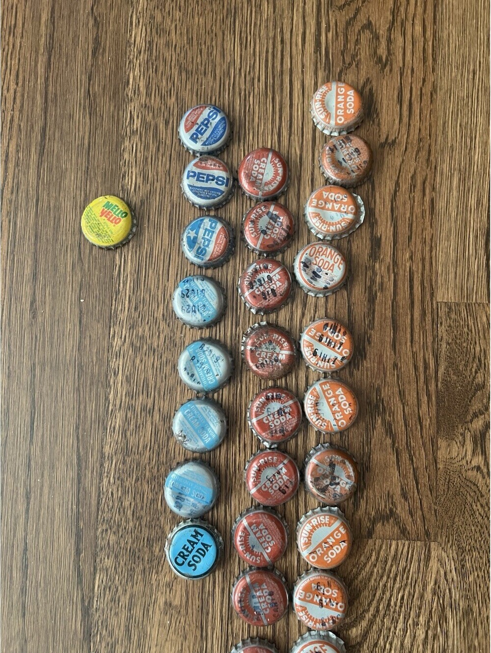 Blue, yellow, orange bottle 60 cap lot